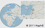 Savanna Style Location Map of Lebanon, lighten, semi-desaturated, land only, hill shading