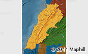Political Map of Lebanon, darken