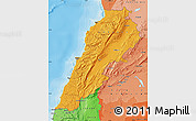 Political Map of Lebanon, political shades outside