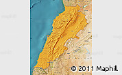Political Map of Lebanon, satellite outside