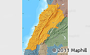 Political Map of Lebanon, semi-desaturated, land only