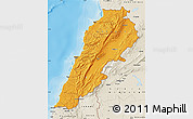 Political Map of Lebanon, shaded relief outside, bathymetry sea