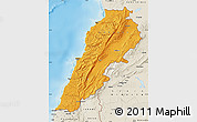 Political Map of Lebanon, shaded relief outside