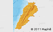 Political Map of Lebanon, single color outside