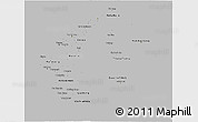 Gray 3D Map of Lesotho, single color outside