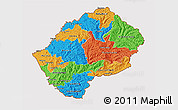Political 3D Map of Lesotho, cropped outside