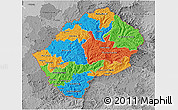 Political 3D Map of Lesotho, desaturated