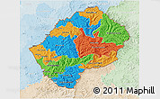 Political 3D Map of Lesotho, lighten