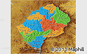 Political 3D Map of Lesotho, physical outside