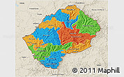 Political 3D Map of Lesotho, shaded relief outside