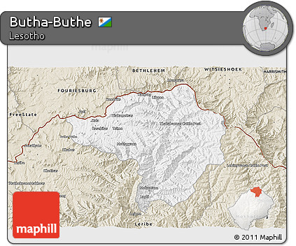 Classic Style 3D Map of Butha-Buthe