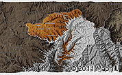 Physical 3D Map of Butha-Buthe, darken, semi-desaturated
