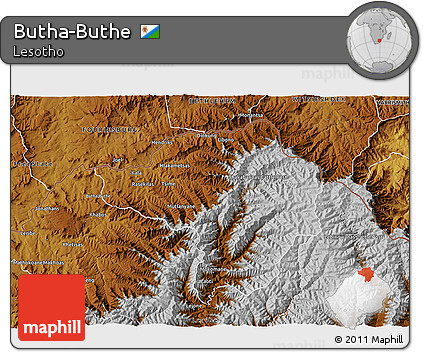 Physical 3D Map of Butha-Buthe