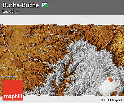 Physical 3D Map of Butha-Buthe
