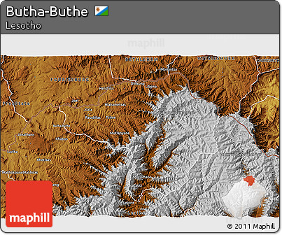 Physical 3D Map of Butha-Buthe