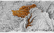 Physical 3D Map of Butha-Buthe, lighten, desaturated