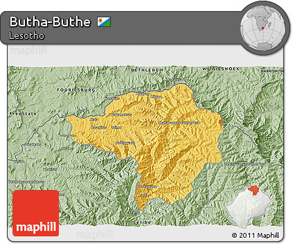 Savanna Style 3D Map of Butha-Buthe