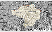 Shaded Relief 3D Map of Butha-Buthe, darken, desaturated