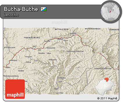 Shaded Relief 3D Map of Butha-Buthe