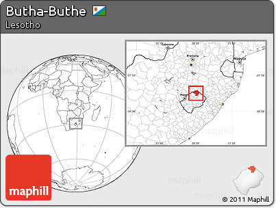Blank Location Map of Butha-Buthe
