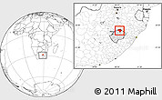 Blank Location Map of Butha-Buthe, highlighted country, within the entire country