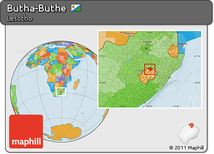 Political Location Map of Butha-Buthe