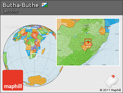 Political Location Map of Butha-Buthe