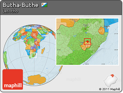 Political Location Map of Butha-Buthe