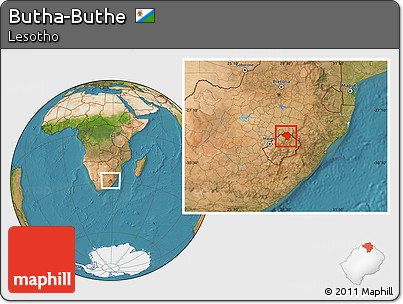 Satellite Location Map of Butha-Buthe