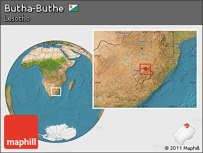 Satellite Location Map of Butha-Buthe