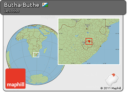 Savanna Style Location Map of Butha-Buthe