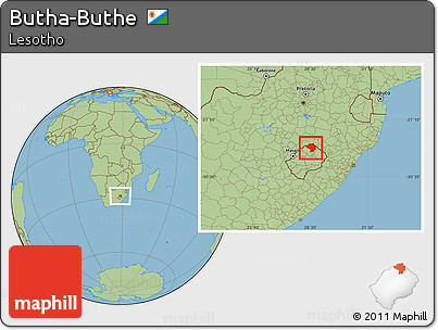 Savanna Style Location Map of Butha-Buthe