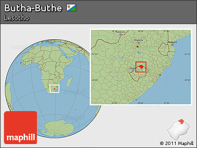 Savanna Style Location Map of Butha-Buthe