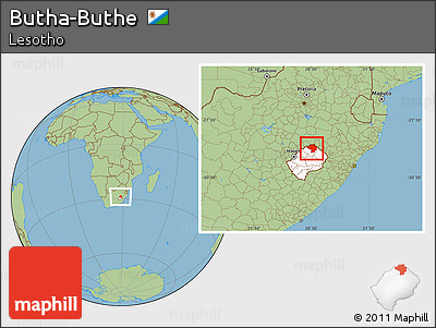 Savanna Style Location Map of Butha-Buthe, highlighted country