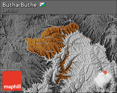 Physical Map of Butha-Buthe, desaturated