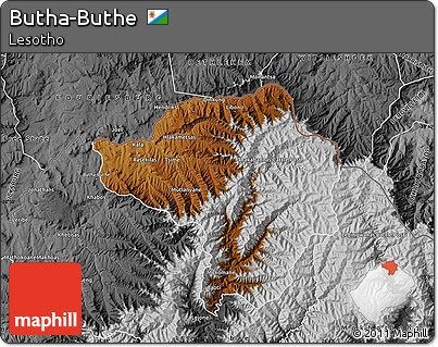 Physical Map of Butha-Buthe, desaturated