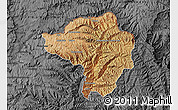 Satellite Map of Butha-Buthe, darken, desaturated