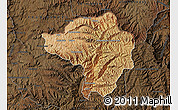Satellite Map of Butha-Buthe, darken