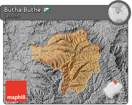 Satellite Map of Butha-Buthe, desaturated