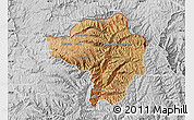Satellite Map of Butha-Buthe, lighten, desaturated