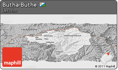 Gray Panoramic Map of Butha-Buthe