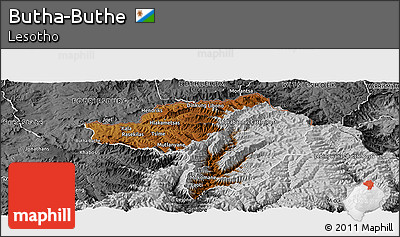 Physical Panoramic Map of Butha-Buthe, desaturated