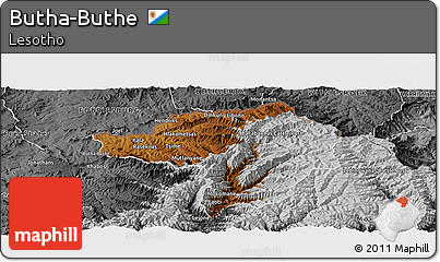 Physical Panoramic Map of Butha-Buthe, desaturated