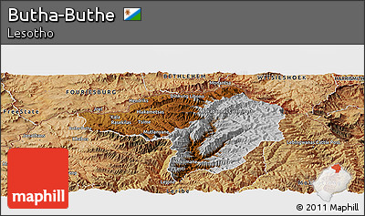 Physical Panoramic Map of Butha-Buthe, satellite outside