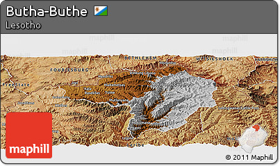 Physical Panoramic Map of Butha-Buthe, satellite outside