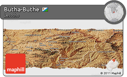 Satellite Panoramic Map of Butha-Buthe