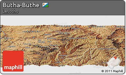 Satellite Panoramic Map of Butha-Buthe