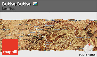 Satellite Panoramic Map of Butha-Buthe