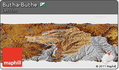 Satellite Panoramic Map of Butha-Buthe, physical outside