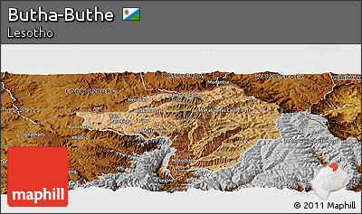 Satellite Panoramic Map of Butha-Buthe, physical outside